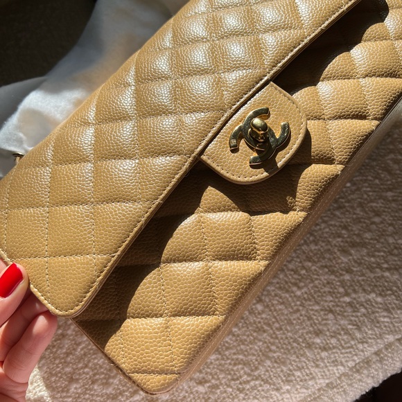 Chanel Classic Double Flap bag Medium Dark Beige - Picture 3 of 16